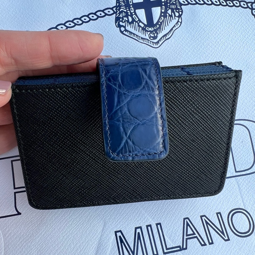 PRADA WALLET (SAFIANO LEATHER & CROCODILE) - Picture 9 of 10